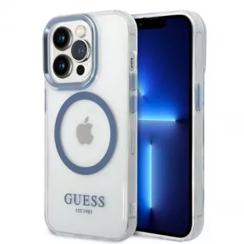 Guess Metal Outline MagSafe pevné pouzdro pro Apple iPhone 14 Pro Max 6,7