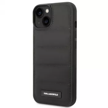 Karl Lagerfeld KLHCP14SPSQAK Puffy Elongated Logo pevné pouzdro pro Apple iPhone 13/14/15 6,1 inch - černé
