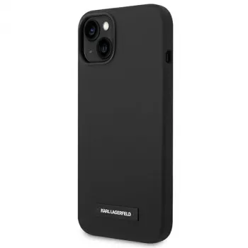 Karl Lagerfeld KLHMP14MSLMP1K Silicone Plaque MagSafe pevné pouzdro pro iPhone 14 Plus / 15 Plus 6,7 inch černé
