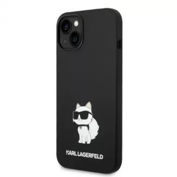 Pevné pouzdro Karl Lagerfeld KLHMP14MSNCHBCK pro iPhone 14 Plus / 15 Plus 6,7 inch černé silikonové Choupette MagSafe