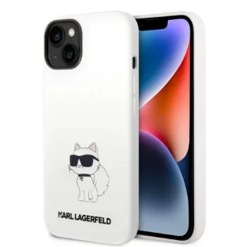 Karl Lagerfeld KLHMP14MSNCHBCH pevné pouzdro Silicone MagSafe pro iPhone 14 Plus / 15 Plus 6,7 inch bílé Choupette