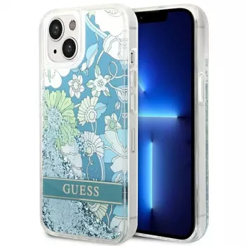 Guess GUHCP14SLFLSN Flower Liquid Glitter pevné pouzdro pro Apple iPhone 13 / 14 / 15 6,1