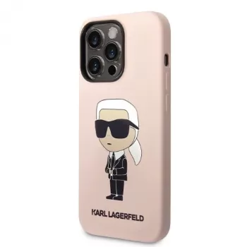 Karl Lagerfeld KLHCP14XSNIKBCP Ikonik Silicone pevné pouzdro pro iPhone 14 Pro Max 6,7 inch růžové