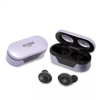 Bezdrátová stereo sluchátka Guess GUTWST31EU Bluetooth 5.3 s nabíjecím pouzdrem fialová