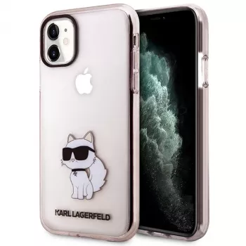 Karl Lagerfeld Ikonik Choupette pevné pouzdro pro iPhone 11 / XR 6,1 inch - růžové