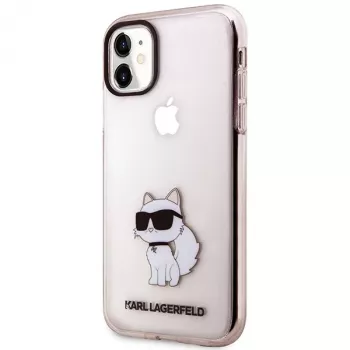 Karl Lagerfeld Ikonik Choupette pevné pouzdro pro iPhone 11 / XR 6,1 inch - růžové