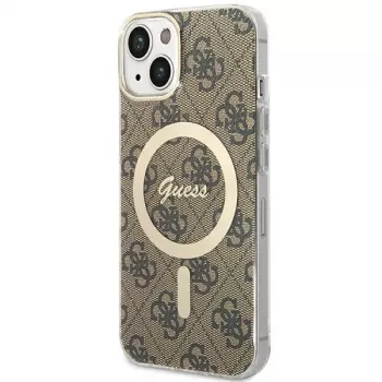 Guess GUHMP13MH4STW iPhone 13 / 14 / 15 6.1 inch Brown Hardcase with MagSafe