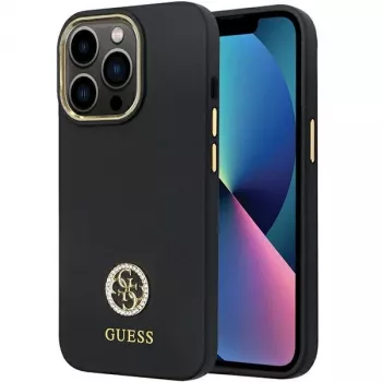Guess GUHCP13LM4DGPK iPhone 13 Pro / 13 pevné pouzdro Silicone Logo Strass 4G černé