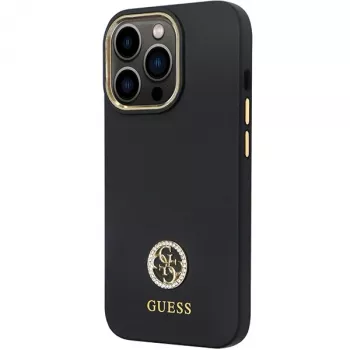 Guess GUHCP13LM4DGPK iPhone 13 Pro / 13 pevné pouzdro Silicone Logo Strass 4G černé