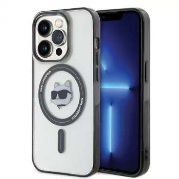Karl Lagerfeld KLHMP15LHCHNOTK iPhone 15 Pro 6,1 inch průhledné pevné pouzdro IML Choupette Head MagSafe