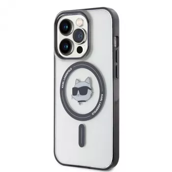 Karl Lagerfeld KLHMP15LHCHNOTK iPhone 15 Pro 6,1 inch průhledné pevné pouzdro IML Choupette Head MagSafe