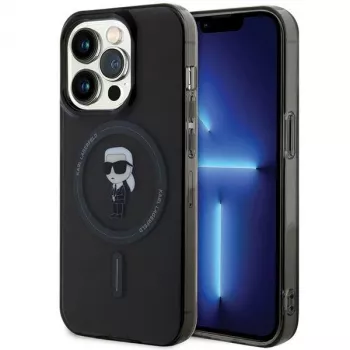 Karl Lagerfeld Ikonik pevné pouzdro MagSafe pro iPhone 14 Pro 6,1 inch černé