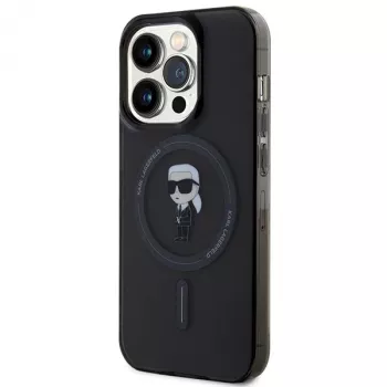 Karl Lagerfeld Ikonik pevné pouzdro MagSafe pro iPhone 14 Pro 6,1 inch černé