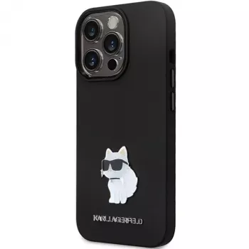 Karl Lagerfeld KLHCP14XSMHCNPK pevné pouzdro silikonové C s kovovým pinem pro iPhone 14 Pro Max 6,7 inch černé