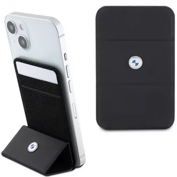 Peněženka se stojánkem a přihrádkou na karty BMW Card Slot Stand Wallet MagSafe Signature Collection černá