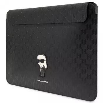 Karl Lagerfeld pouzdro KLCS16SAKHPKK 16 inch černé Saffiano Monogram Ikonik na notebook