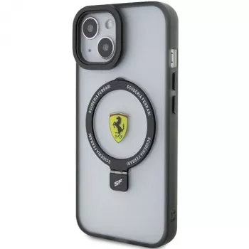 Ferrari FEHMP15MUSCAK iPhone 15 Plus / 14 Plus 6,7 inch průhledný smoky Hardcase s držákem na prst, MagSafe, 2023 Collection