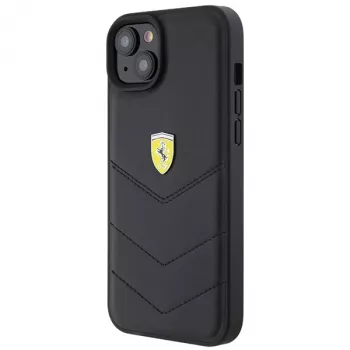 Ferrari FEHCP15MRDUK iPhone 15 Plus / 14 Plus 6,7 inch černý Hardcase prošívaný kovové logo
