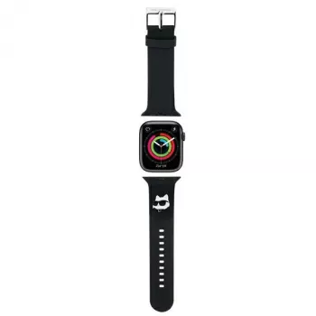 Karl Lagerfeld 3D Rubber Choupette Head řemínek pro Apple Watch 42/44/45/49mm černý