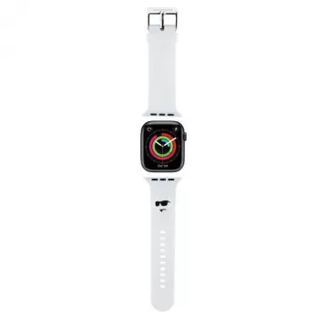 Karl Lagerfeld 3D Rubber Choupette Head řemínek pro Apple Watch 42/44/45/49mm bílý