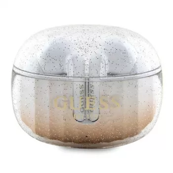 Guess Glitter Gradient Bluetooth TWS sluchátka s nabíjecím pouzdrem (zlatá)