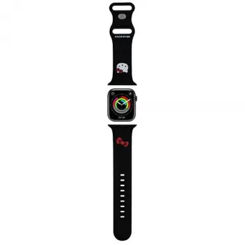 Hello Kitty HKAWLSCHBLK Silicone Strap for Apple Watch 42/44/45/49mm Black