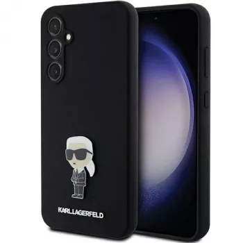 Karl Lagerfeld KLHCS23FEMHKNPK S23 FE S711 černé silikonové ochranné pouzdro Ikonik Metal Pin