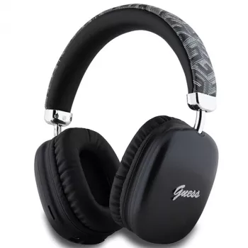 Guess Gcube Metallic Script Logo on-ear Bluetooth sluchátka černá