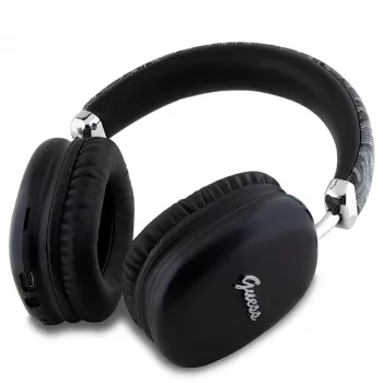 Guess Gcube Metallic Script Logo on-ear Bluetooth sluchátka černá