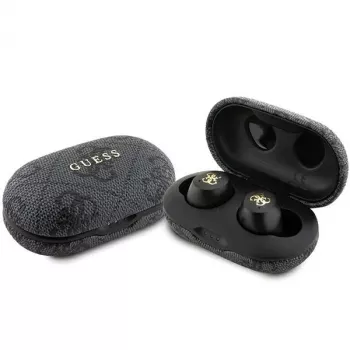 Guess 4G Metal Logo Bluetooth TWS ENC sluchátka s nabíjecím pouzdrem (černá)