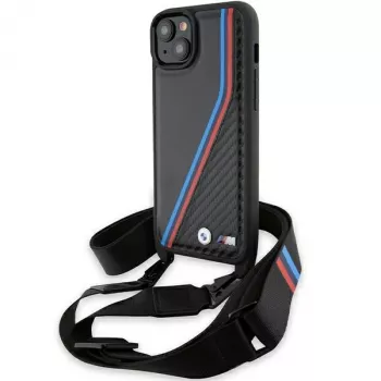 BMW M Edition Carbon Tricolor Lines pevné pouzdro pro iPhone 15 Plus / 14 Plus 6,7