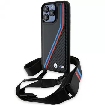 BMW M Edition Carbon Tricolor Lines pevné pouzdro pro Apple iPhone 15 Pro 6,1