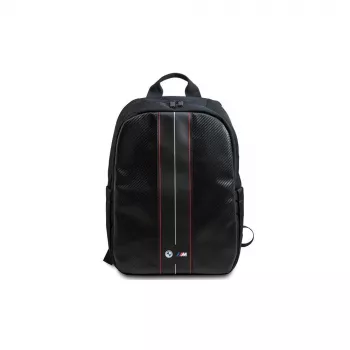 Batoh na notebook BMW Carbon Red Stripes 16 inch, černo-červený
