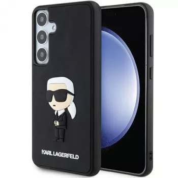 Karl Lagerfeld KLHCS24S3DRKINK S24 S921 černý pevný kryt 3D Rubber Ikonik pro Samsung Galaxy S24