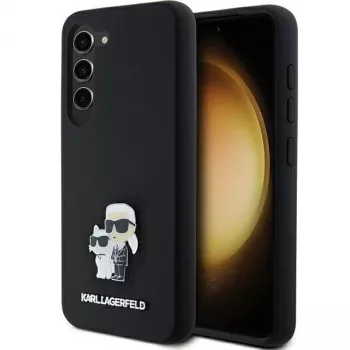 Pevné silikonové pouzdro Karl & Choupette Metal Pin Karl Lagerfeld KLHCS23SSMHKCNPK pro S23 S911, černé