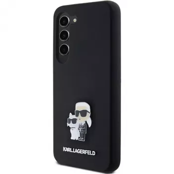 Pevné silikonové pouzdro Karl & Choupette Metal Pin Karl Lagerfeld KLHCS23SSMHKCNPK pro S23 S911, černé