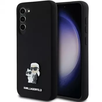 Pevné silikonové pouzdro Karl & Choupette Metal Pin Karl Lagerfeld KLHCS23MSMHKCNPK pro Samsung Galaxy S23+ S916, černé