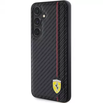 Ferrari FEHCS24SN3DUR S24 S921 černý pevný kryt carbon potisk Line pro Samsung Galaxy S24