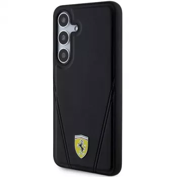Ferrari FEHMS24MP3BAK pevný kryt Hot Stamp V Lines MagSafe pro Samsung Galaxy S24+ (černý)