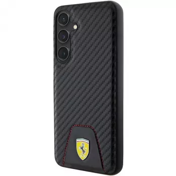 Ferrari FEHCS24MN3PUK pevný kryt pro Samsung Galaxy S24+ (SM-S926) - carbon prošívané dno - černý