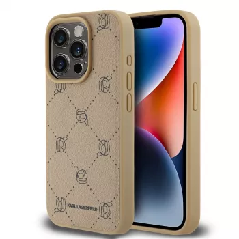 Zadní kryt Karl Head MagSafe Karl Lagerfeld KLHMP15LPGKHPHE pro iPhone 15 Pro 6,1 inch, béžový