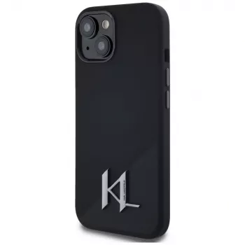 KARL LAGERFELD silikonový Shadow Metal Initial MagSafe kryt pro iPhone 15 černý