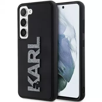 Karl Lagerfeld KLHCS24S3DMBKCK pevné pouzdro pro Samsung Galaxy S24, černé, 3D Rubber Glitter Logo