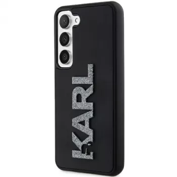 Karl Lagerfeld KLHCS24S3DMBKCK pevné pouzdro pro Samsung Galaxy S24, černé, 3D Rubber Glitter Logo