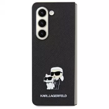 Pouzdro Karl Lagerfeld KLHCSA35SAKCNPK A35 A356 Hardcase Black Saffiano Karl & Choupette Pin pro Samsung Galaxy A35 5G