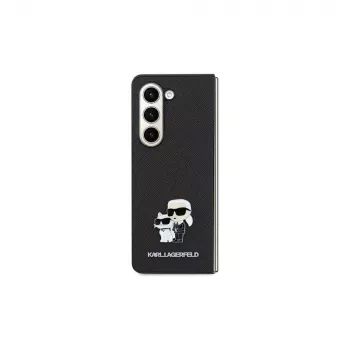 Pouzdro Karl Lagerfeld KLHCSA35SAKCNPK A35 A356 Hardcase Black Saffiano Karl & Choupette Pin pro Samsung Galaxy A35 5G