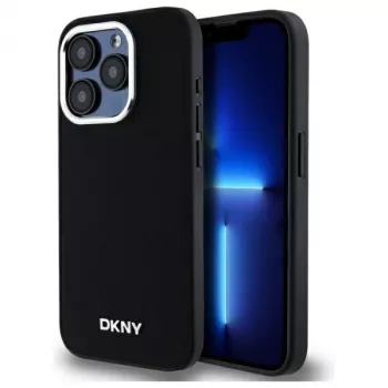DKNY DKHMP15XPSCMCLK Hard Case for Apple iPhone 15 Pro Max 6.7 inch Black Plain Logo MagSafe