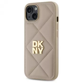 DKNY DKHCP14SPQDSLE Quilted Stack Logo Case for Apple iPhone 14 6.1 inch Beige