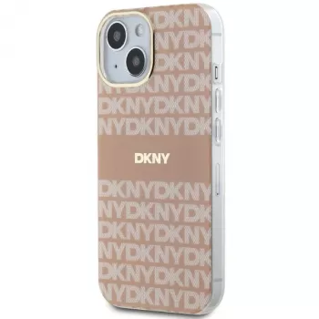 DKNY DKHMP14SHRHSEP Hardcase IML Mono & Stripe MagSafe for Apple iPhone 14 / 15 / 13 6.1 inch Pink