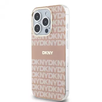DKNY DKHMP15XHRHSEP Hard Case for iPhone 15 Pro Max 6.7 inch Pink IML Mono & Stripe MagSafe